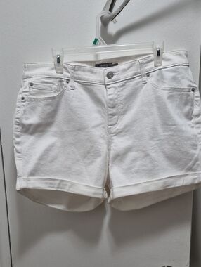 torrid White Rolled Cuff Denim Shorts